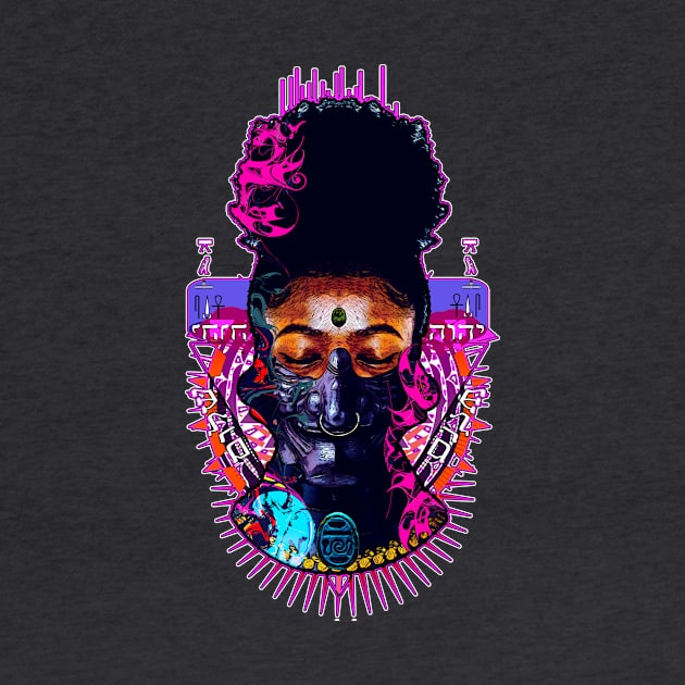 Afro Hair Black Girl Shogun Melanin Ronin Warrior 3 by Glass Table Designs